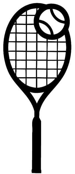 Tennis racket and ball vinyl sticker. Customize on line. Sports 085-1343